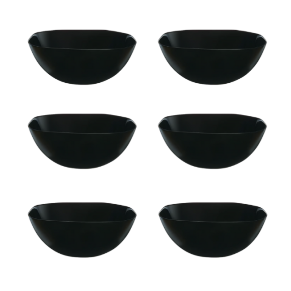 LUMINARC CARINE BLACK 6x Salaterka kwadratowa 27 cm | szkło hartowane 