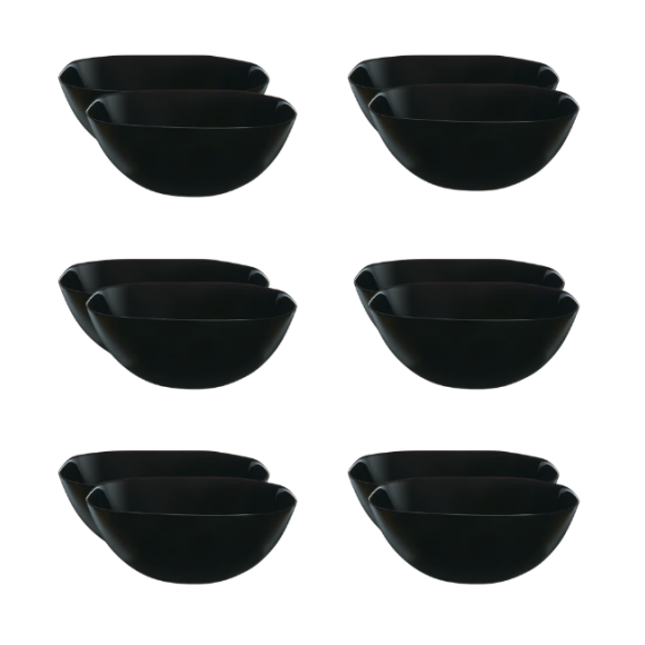 LUMINARC CARINE BLACK 12x Salaterka kwadratowa 27 cm | szkło hartowane 