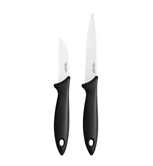 FISKARS ESSENTIAL Zestaw 2 małych noży kuchennych 7 cm + 11 cm w pudełku / stal nierdzewna + tworzywo sztuczne