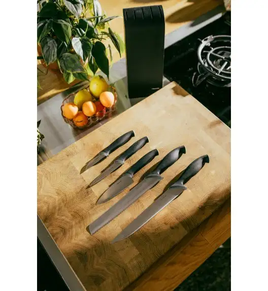 FISKARS CONTROL 1073023 Zestaw 5 noży kuchennych w czarnym bloku