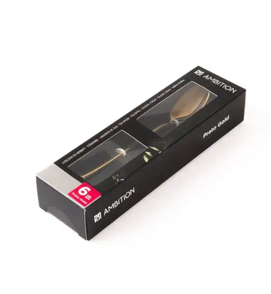 AMBITION PRATO Komplet 6 łyżeczek do herbaty / pudełko / 6 osób / złoty