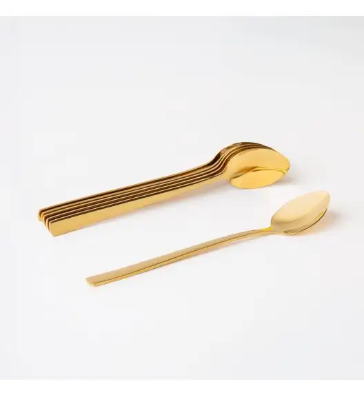 AMBITION PRATO Komplet 6 łyżeczek do deserów 18,5 cm / pudełko / 6 osób / złoty