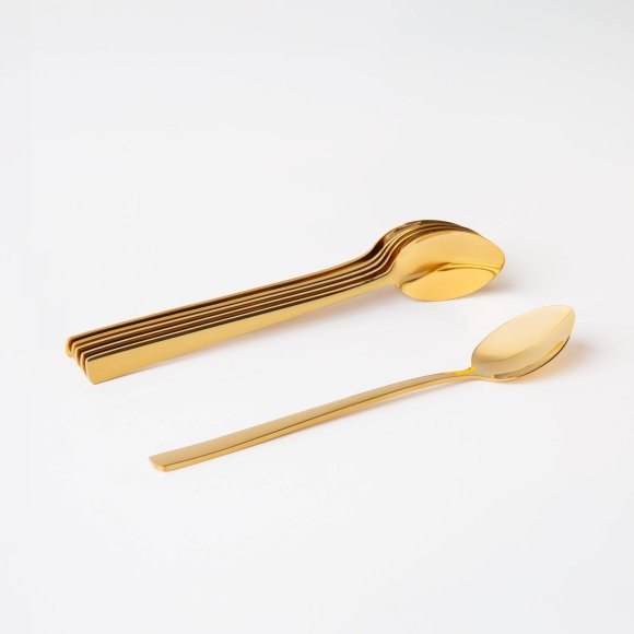 AMBITION PRATO Komplet 6 łyżeczek do deserów 18,5 cm / pudełko / 6 osób / złoty