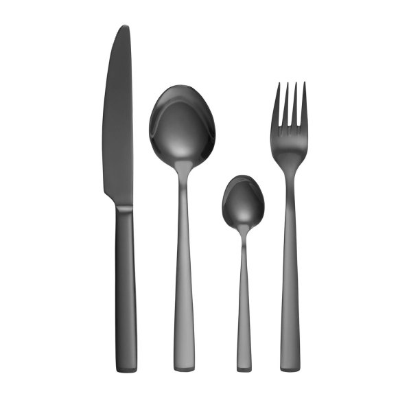 AMBITION PRATO Sztućce Komplet 24 el dla 6 osób / pudełko / czarne