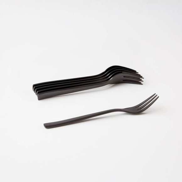 AMBITION PRATO Komplet 6 widelczyków do ciasta / pudełko / 6 osób / czarny
