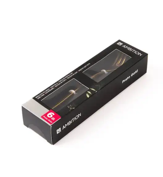 AMBITION PRATO Komplet 6 widelczyków do ciasta / pudełko / 6 osób / złoty