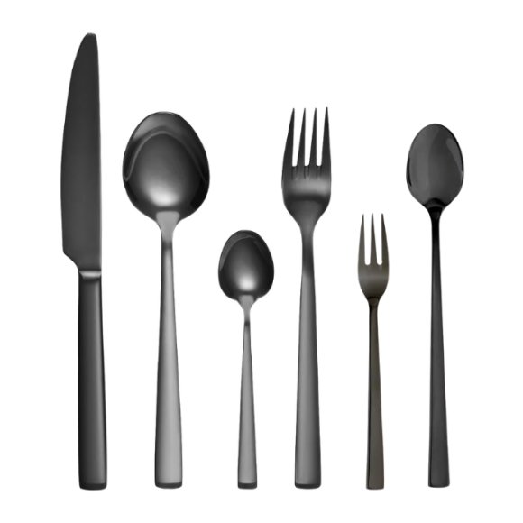 AMBITION PRATO Sztućce Komplet 36 el dla 6 osób / pudełko / czarne