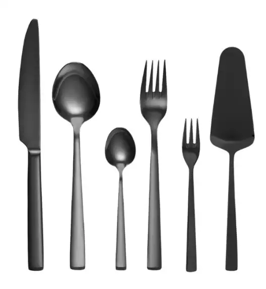 AMBITION PRATO Sztućce Komplet 24+7 el dla 6 osób / pudełko / czarne