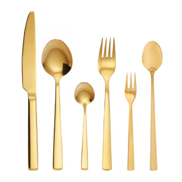 AMBITION PRATO Sztućce Komplet 36 el dla 6 osób / pudełko / złote