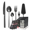 AMBITION PRATO Sztućce Komplet 72+21 el dla 18 osób / pudełko / czarne