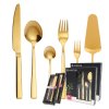 AMBITION PRATO Sztućce Komplet 48+14 el dla 12 osób / pudełko / złote