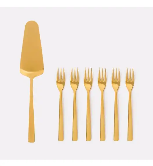 AMBITION PRATO Sztućce Komplet 72+21 el dla 18 osób / pudełko / złote