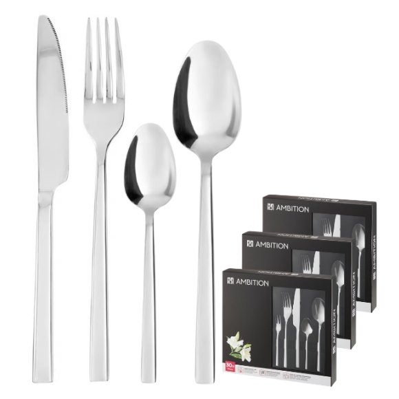 AMBITION | PRIMA KPL SZTUĆCE 90 EL DLA 18 OSÓB PUDEŁKO