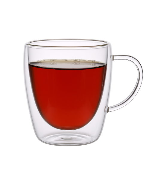 MG HOME | RENZA Zestaw 2 szklanek termicznych z uchem 300 ml / transparentne