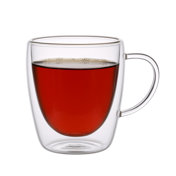MG HOME | RENZA Zestaw 2 szklanek termicznych z uchem 300 ml / transparentne