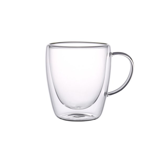 MG HOME | RENZA Zestaw 2 szklanek termicznych z uchem 300 ml / transparentne