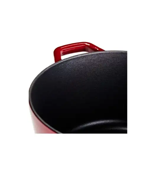 GERLACH NATUR IRON Garnek 3 L z pokrywką 21 cm / żeliwo / czerwony gradient