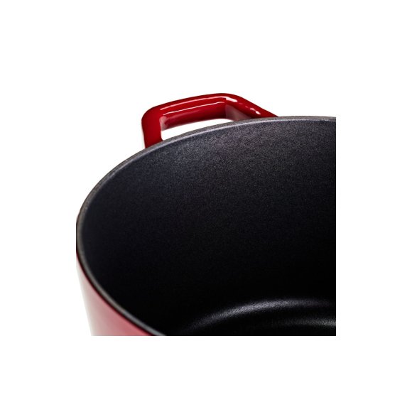 GERLACH NATUR IRON Garnek 3 L z pokrywką 21 cm / żeliwo / czerwony gradient
