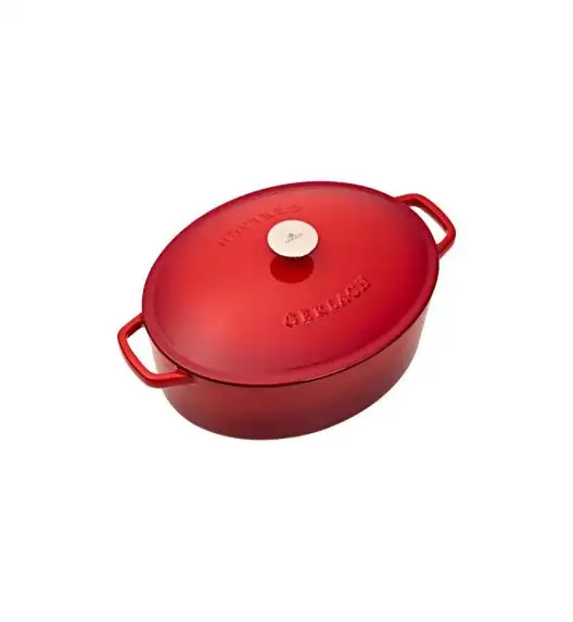 GERLACH NATUR IRON Komplet 2 garnków z pokrywkami + brytfanna 6 el | żeliwo | czerwony gradient
