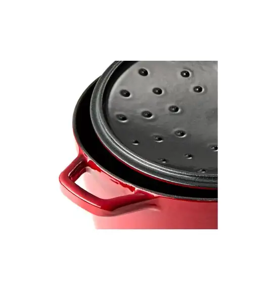 GERLACH NATUR IRON Komplet 2 garnków z pokrywkami + brytfanna 6 el | żeliwo | czerwony gradient
