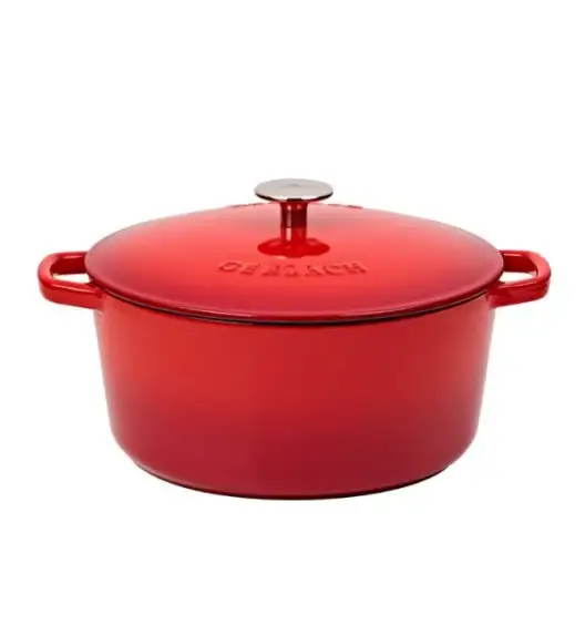 GERLACH NATUR IRON Komplet 2 garnków z pokrywkami + brytfanna 6 el | żeliwo | czerwony gradient