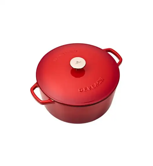 GERLACH NATUR IRON Komplet 2 garnków z pokrywkami + brytfanna 6 el | żeliwo | czerwony gradient