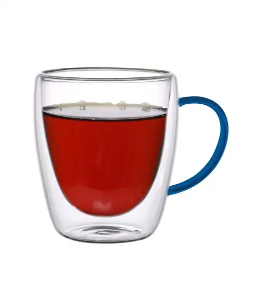 MG HOME | RENZA Zestaw 6 szklanek termicznych z uchem 300 ml / granatowe