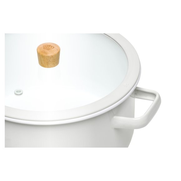 GERLACH NATUR ENAMEL Komplet Garnki z pokrywkami 6 el / biały / emalia