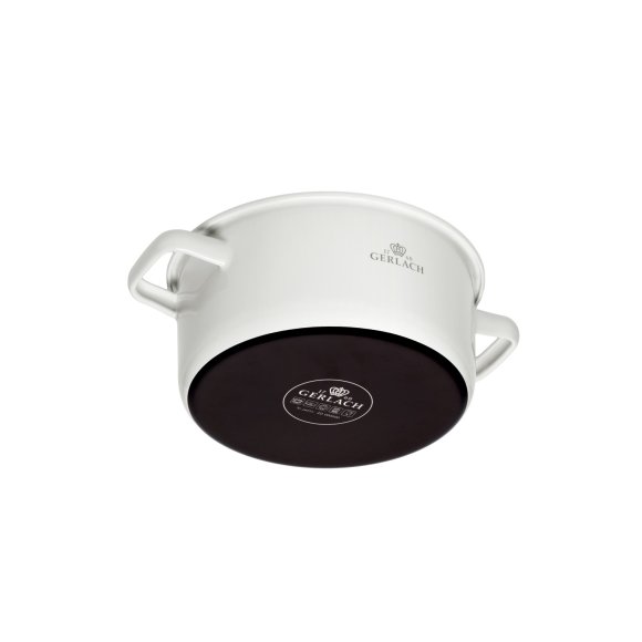 GERLACH NATUR ENAMEL Komplet Garnki z pokrywkami 6 el / biały / emalia