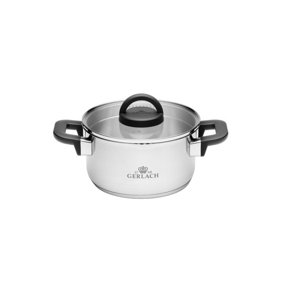 GERLACH AMBIENTE PLUS Komplet Garnki z pokrywkami 10 el + Patelnie Initial 24, 28 cm / stal nierdzewna / indukcja