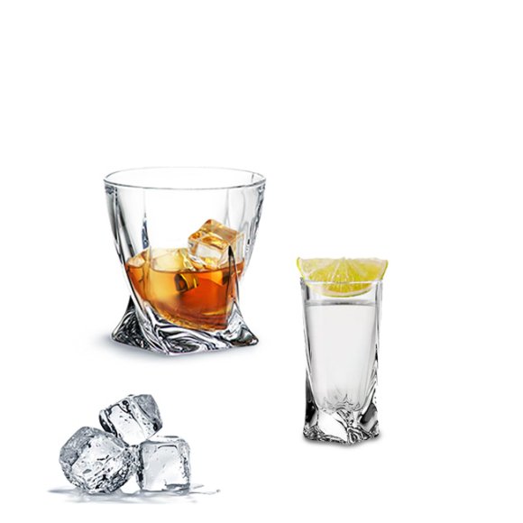 BOHEMIA QUADRO Komplet kieliszków i szklanek 12 el 6 os / szkło kryształowe