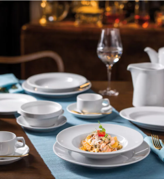 LUBIANA KASZUB / HEL 0232 Talerz płytki 21 cm - 30 SZT. | porcelana