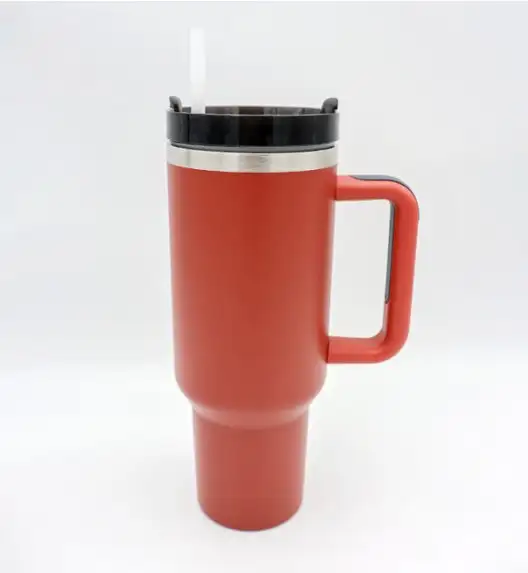 IMCHEX | RED DUST | Kubek termiczny 1200 ml ze słomką + 10 szklanych słomek