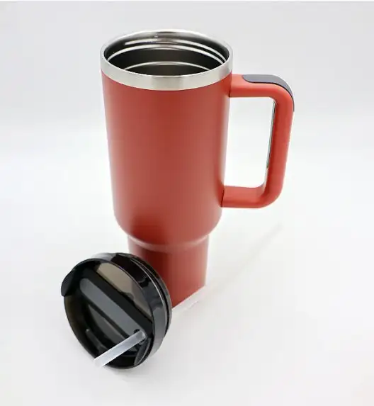 IMCHEX | RED DUST | Kubek termiczny 1200 ml ze słomką + 10 szklanych słomek