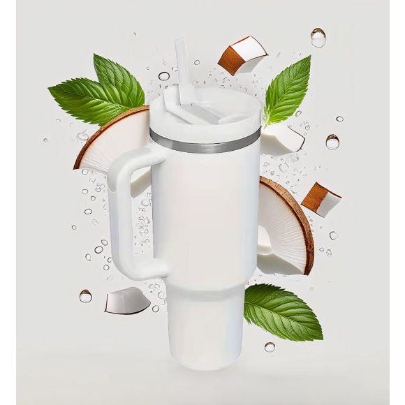 IMCHEX | SUBLIMATION | Kubek termiczny 1200 ml ze słomką + 10 szklanych słomek