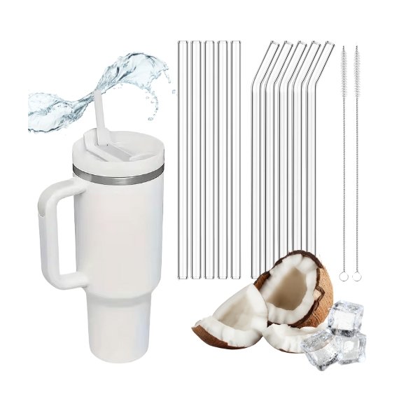 IMCHEX | SUBLIMATION | Kubek termiczny 1200 ml ze słomką + 10 szklanych słomek