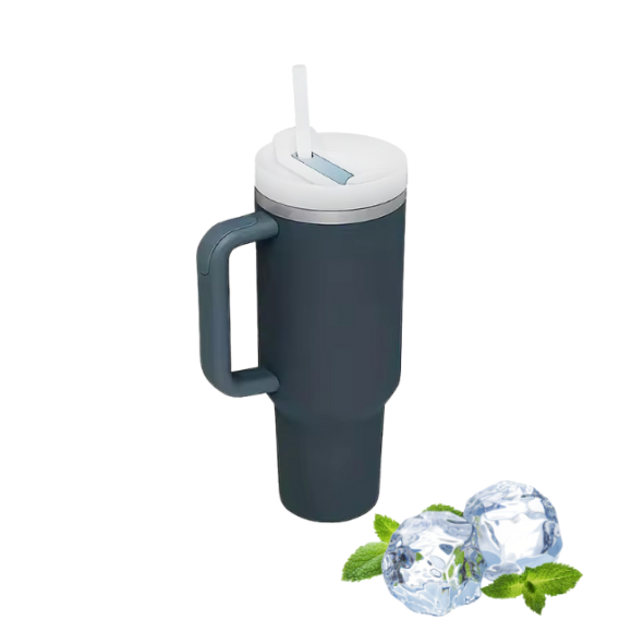 IMCHEX | CHARCOAL | Kubek termiczny 1200 ml ze słomką + 10 szklanych słomek