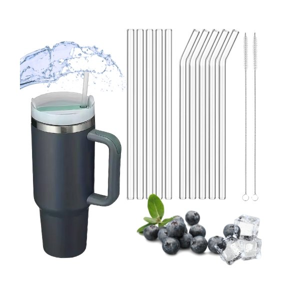 IMCHEX | STORMY SEA | Kubek termiczny 1200 ml ze słomką + 10 szklanych słomek