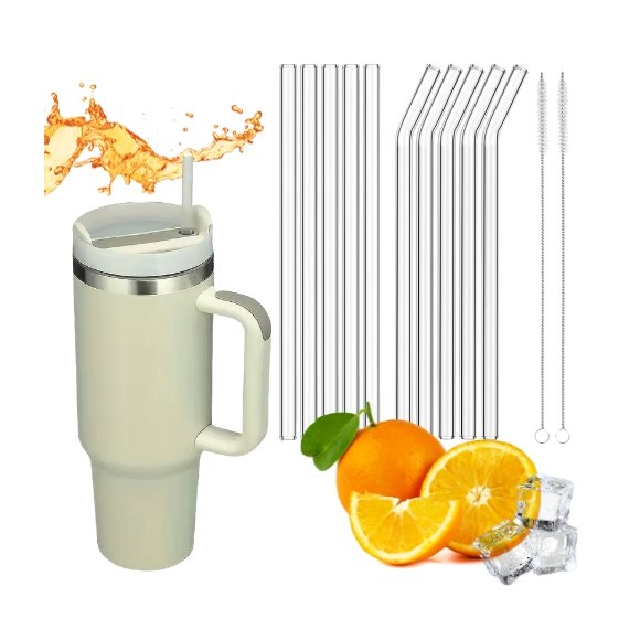 IMCHEX | DUNE | Kubek termiczny 1200 ml ze słomką + 10 szklanych słomek