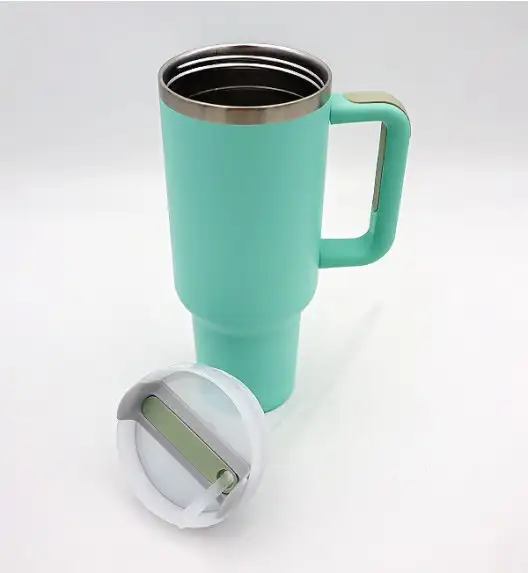 IMCHEX | EUCALYPTUS | Kubek termiczny 1200 ml ze słomką + 10 szklanych słomek