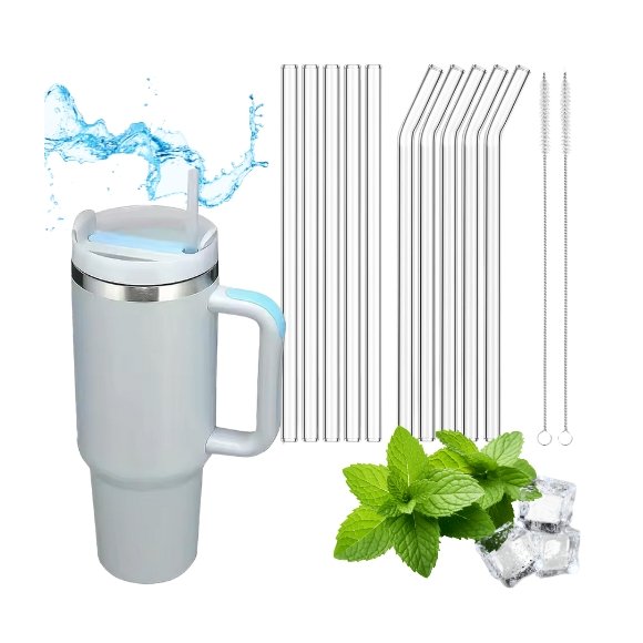 IMCHEX | FOG | Kubek termiczny 1200 ml ze słomką + 10 szklanych słomek