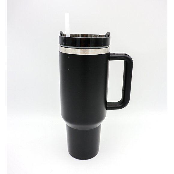 IMCHEX | BLACK | Kubek termiczny 1200 ml ze słomką + 10 szklanych słomek