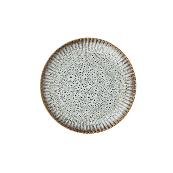 LUBIANA STONEWARE | METEOR DESERT / Talerz deserowy 20,5 cm luz / odcień piaskowo - niebieski