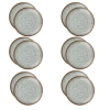 LUBIANA STONEWARE | METEOR DESERT 12 x Talerz deserowy 20,5 cm luz / odcień piaskowo - niebieski