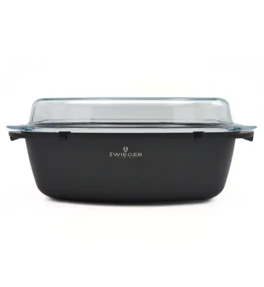 ZWIEGER BLACK STONE Zestaw garnków z pokrywkami 20, 24, 28 cm GREBLON non-stick + Brytfanna Practi Plus