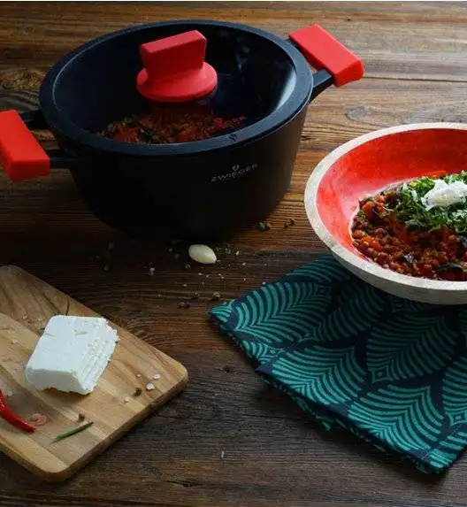 ZWIEGER OBSIDIAN Komplet Garnki 6 el z pokrywkami 5,5l/ 3,5l/ 2l GREBLON + Brytfanna Practi Plus