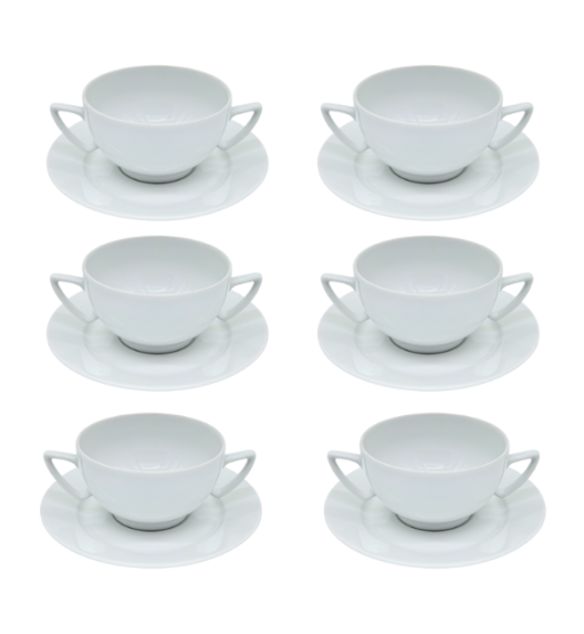 LUBIANA AMBASADOR 6 SZT. - Bulionówka 300 ml  + spodek 16 cm | porcelana zmywarka