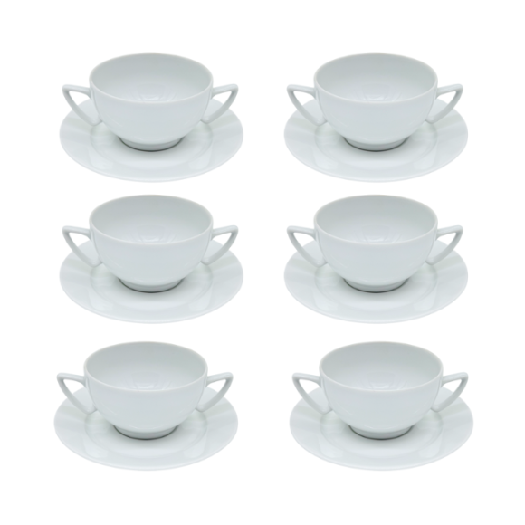 LUBIANA AMBASADOR 6 SZT. - Bulionówka 300 ml  + spodek 16 cm | porcelana zmywarka