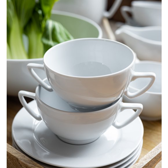 LUBIANA AMBASADOR 6 SZT. - Bulionówka 300 ml  + spodek 16 cm | porcelana zmywarka