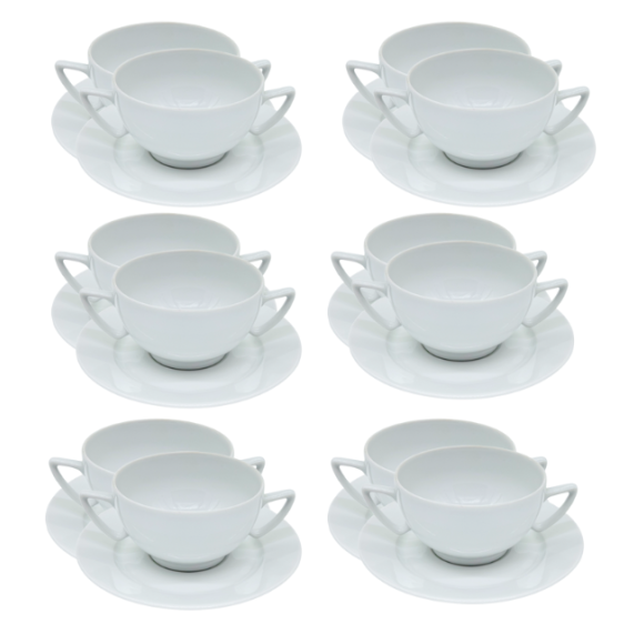 LUBIANA AMBASADOR 12 SZT. - Bulionówka 300 ml  + spodek 16 cm | porcelana zmywarka